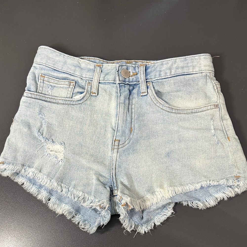Denim Frayed Shorts